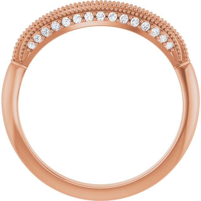 14K Rose 1/8 CTW Natural Diamond Band