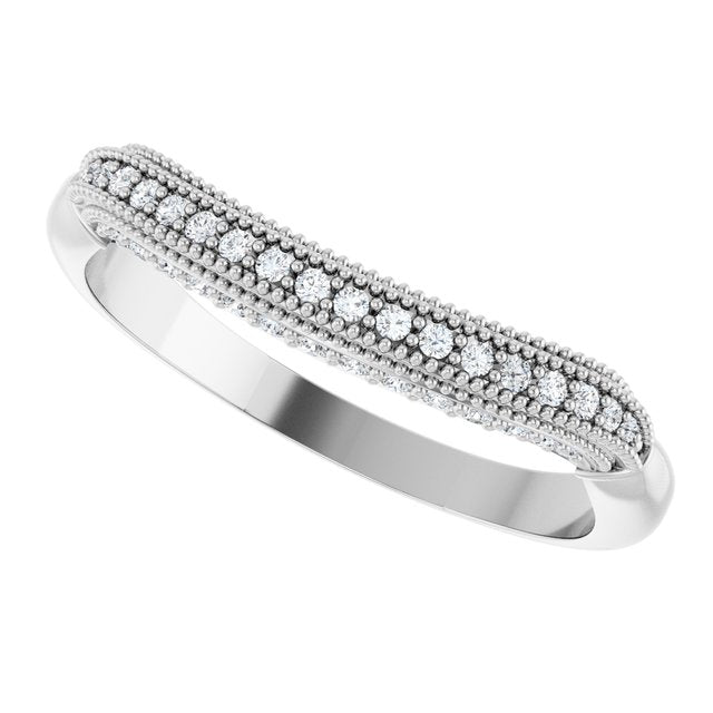 14K White 1/8 CTW Natural Diamond Band