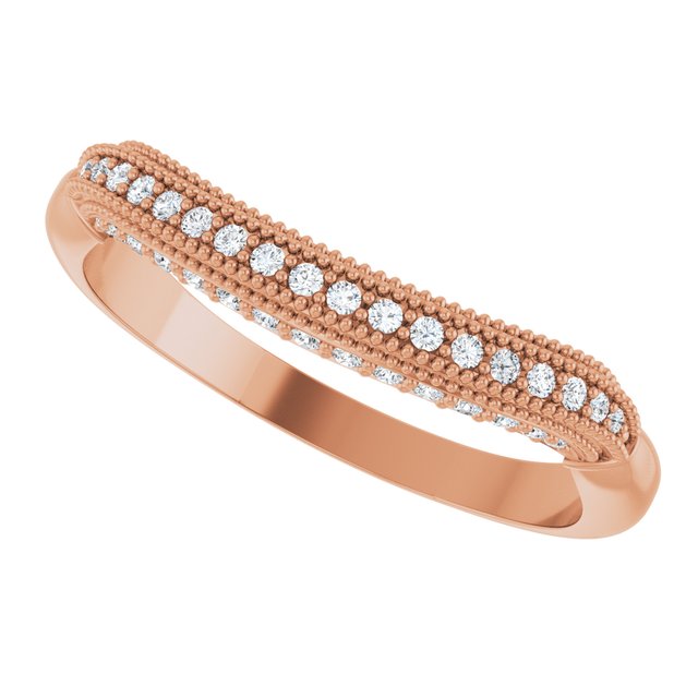 14K Rose 1/8 CTW Natural Diamond Band