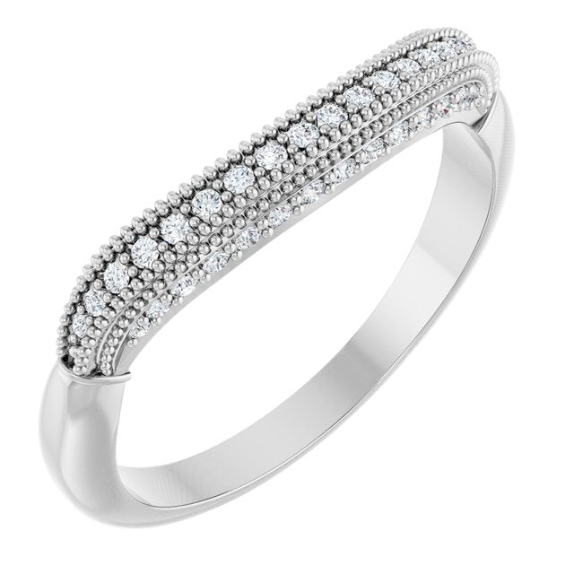 14K White 1/8 CTW Natural Diamond Band