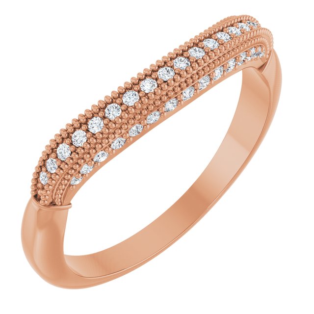 14K Rose 1/8 CTW Natural Diamond Band