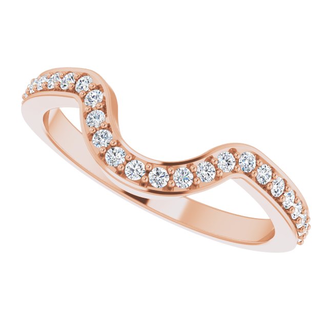 14K Rose 1/5 CTW Natural Diamond Matching Band