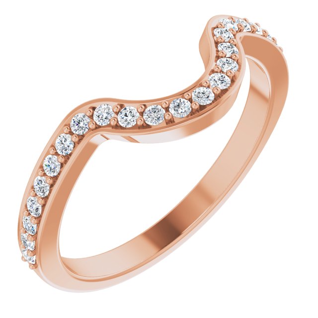 14K Rose 1/5 CTW Natural Diamond Matching Band