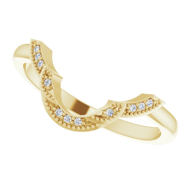 14K Yellow .025 CTW Natural Diamond Matching Band