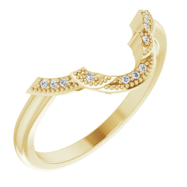 14K Yellow .025 CTW Natural Diamond Matching Band