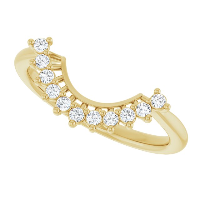 14K Yellow 1/6 CTW Diamond Matching Band for Round Ring