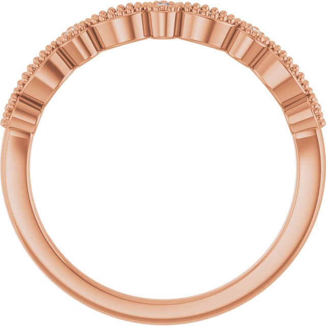 14K Rose .08 CTW Natural Diamond Matching Band