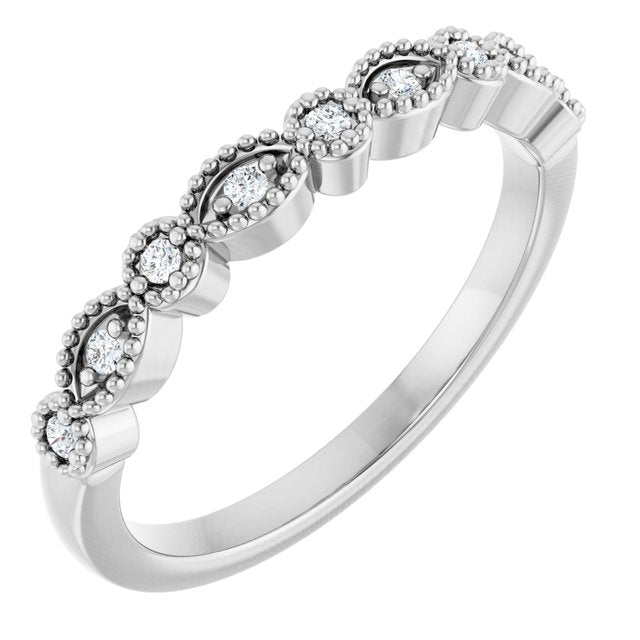 Platinum .08 CTW Natural Diamond Matching Band