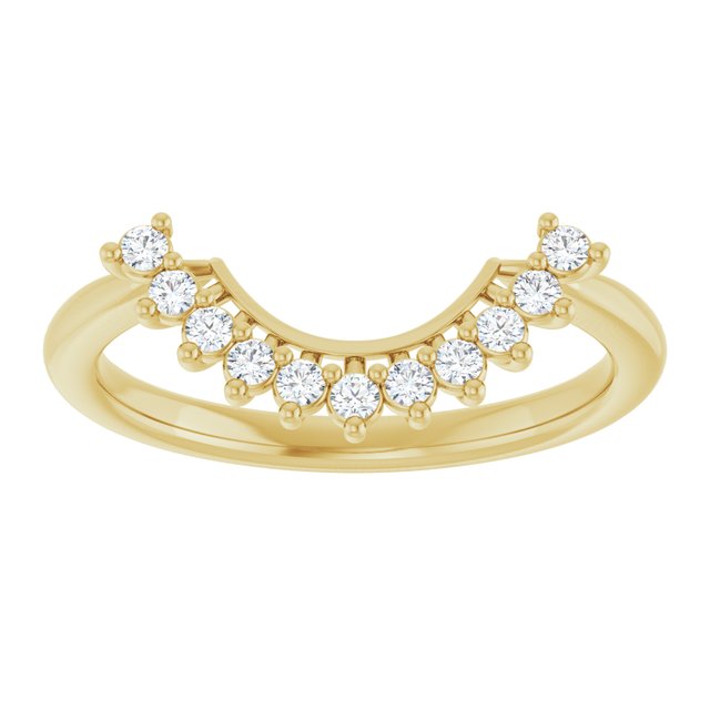 14K Yellow 1/6 CTW Diamond Matching Band for Round Ring
