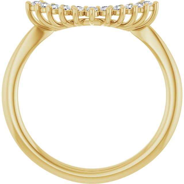 14K Yellow 1/6 CTW Diamond Matching Band for Round Ring