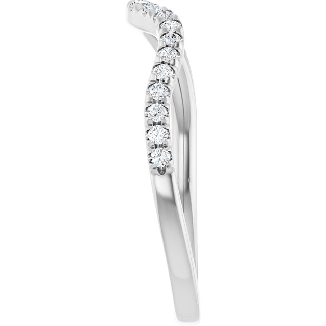 14K White 1/5 CTW Natural Diamond French-Set Matching Band