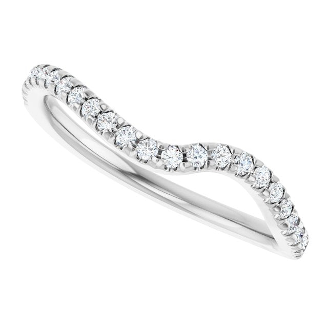 14K White 1/5 CTW Natural Diamond French-Set Matching Band
