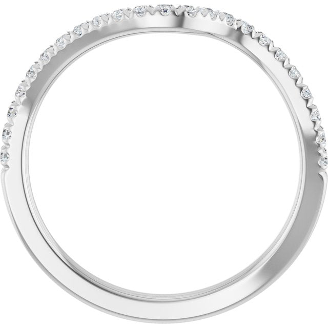 14K White 1/5 CTW Natural Diamond French-Set Matching Band