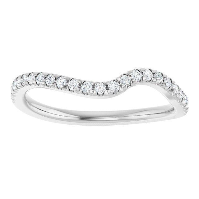 14K White 1/5 CTW Natural Diamond French-Set Matching Band