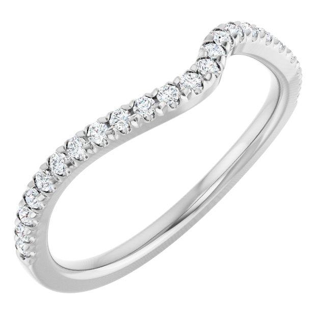 14K White 1/5 CTW Natural Diamond French-Set Matching Band