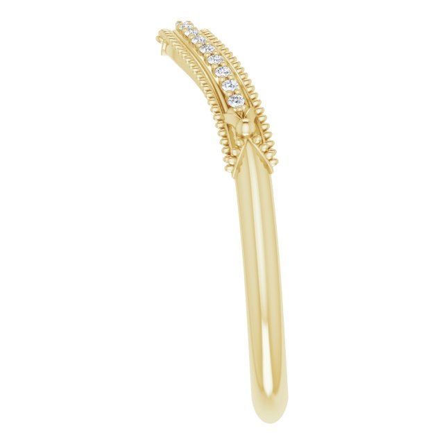 14K Yellow .05 CTW Natural Diamond Vintage-Inspired  Matching Band