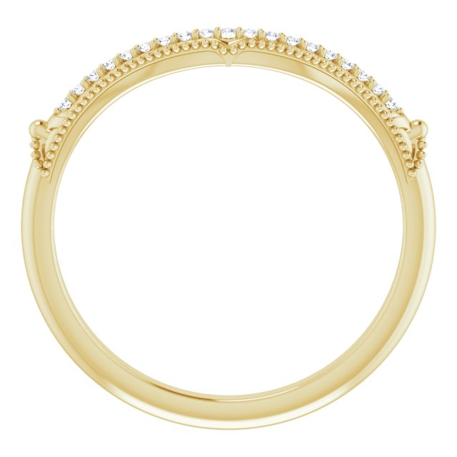 14K Yellow .05 CTW Natural Diamond Vintage-Inspired  Matching Band