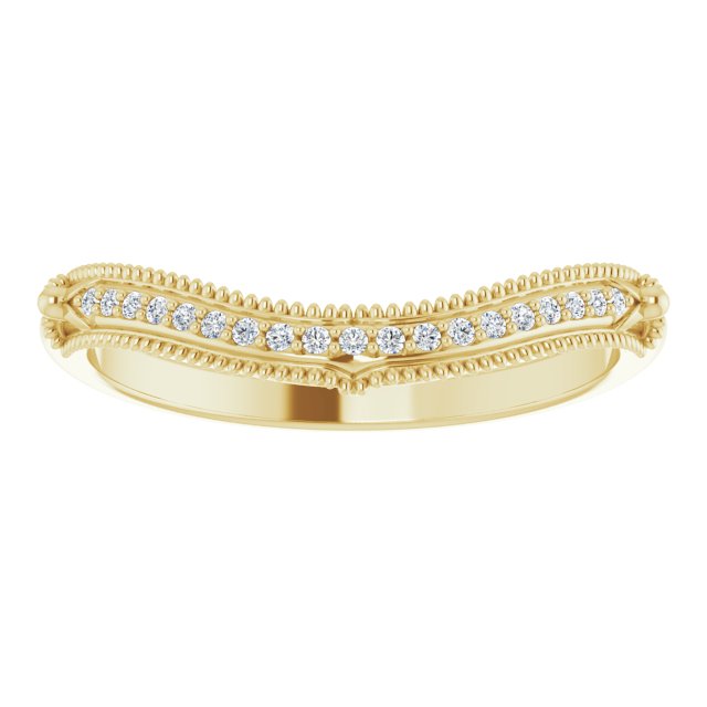 14K Yellow .05 CTW Natural Diamond Vintage-Inspired  Matching Band