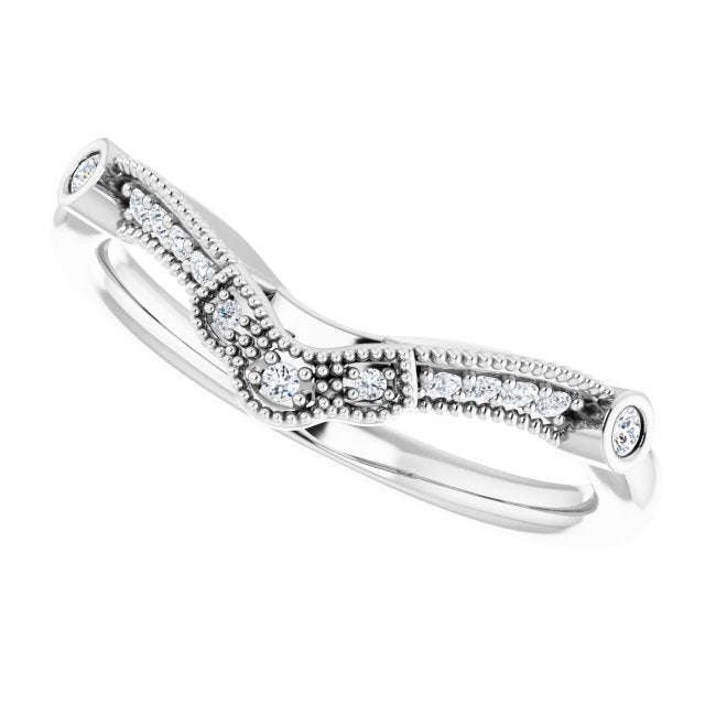 14K White .08 CTW Diamond Matching Band