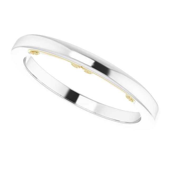 14K White/Yellow Sculptural-Inspired Matching Band