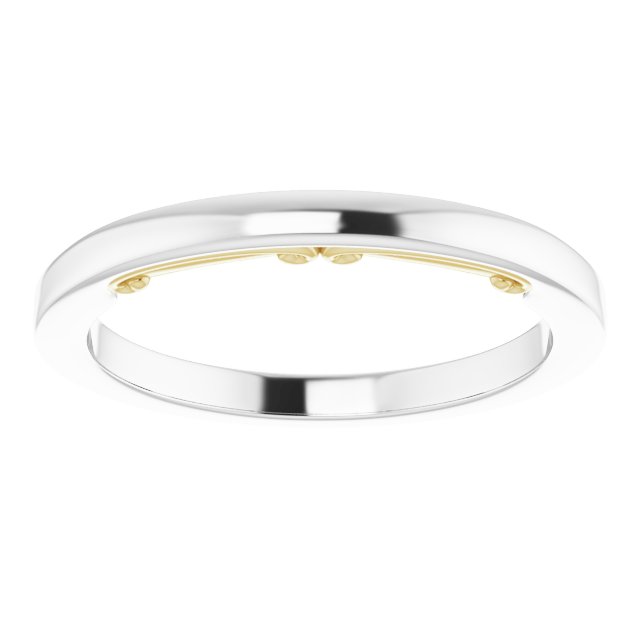 14K White/Yellow Sculptural-Inspired Matching Band