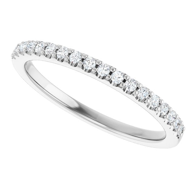 14K 1/6 CTW Natural Diamond Band for Cushion Ring