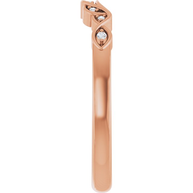 14K Rose .03 CTW Natural Diamond Matching Band