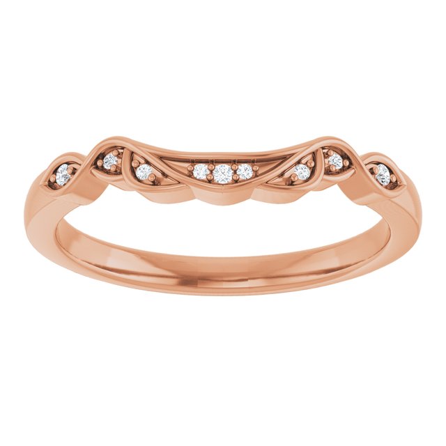 14K Rose .03 CTW Natural Diamond Matching Band