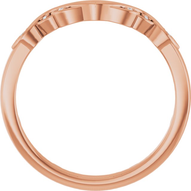 14K Rose .03 CTW Natural Diamond Matching Band