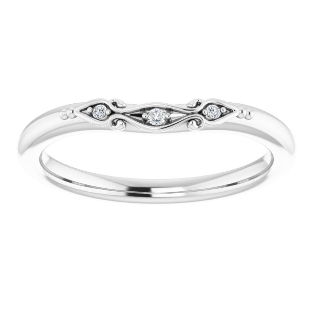 14K White .02 CTW Natural Diamond Matching Band