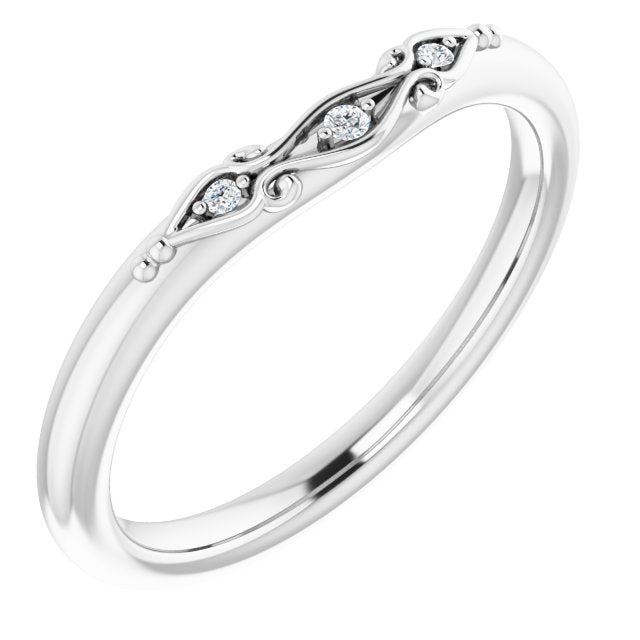 14K White .02 CTW Natural Diamond Matching Band
