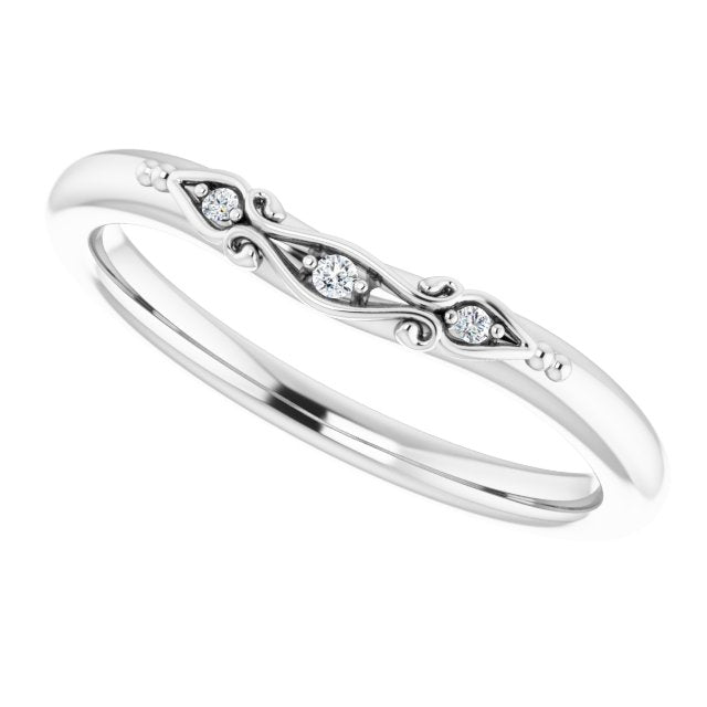 14K White .02 CTW Natural Diamond Matching Band
