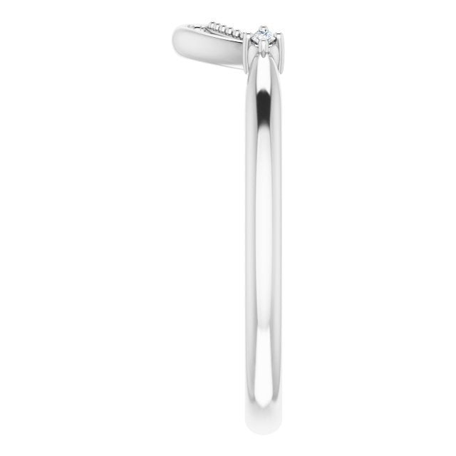 14K White .02 CTW Natural Diamond Band