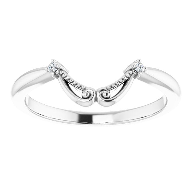 14K White .02 CTW Natural Diamond Band