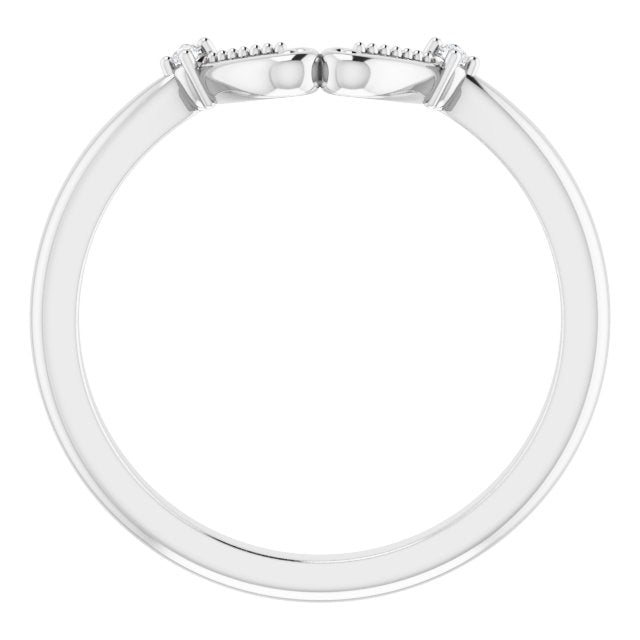 14K White .02 CTW Natural Diamond Band