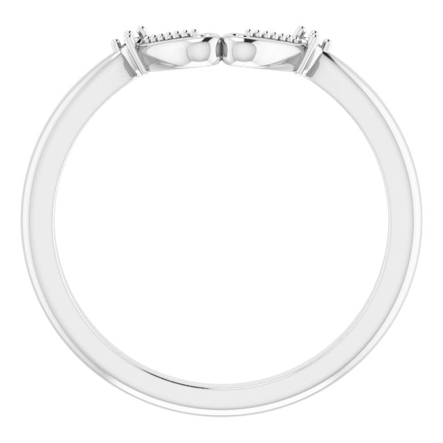 14K White .02 CTW Natural Diamond Band
