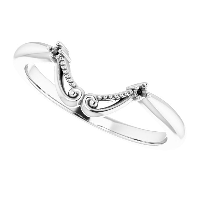 14K White .02 CTW Natural Diamond Band