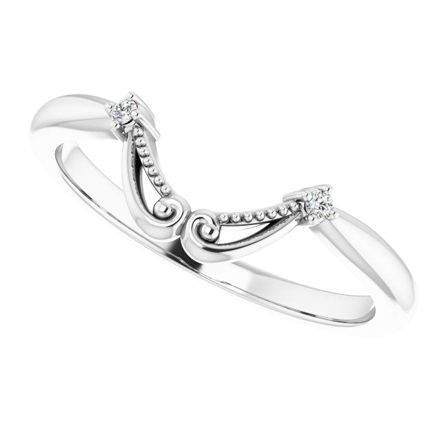 14K White .02 CTW Natural Diamond Band