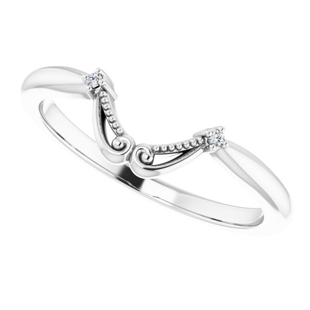 14K White .01 CTW Natural Diamond Band