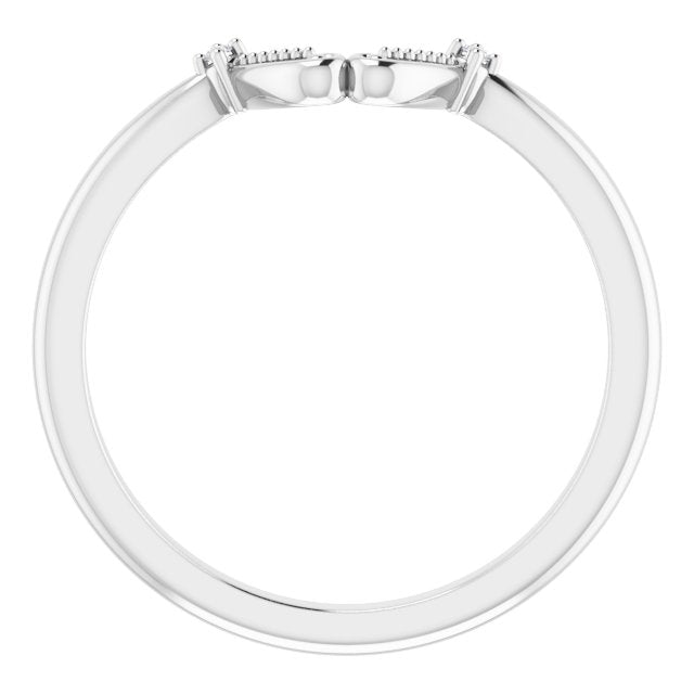 14K White .01 CTW Natural Diamond Band