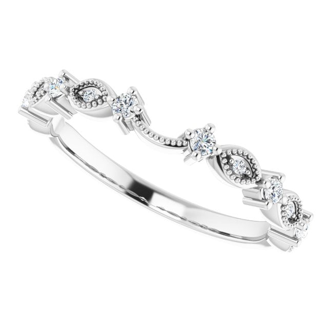 14K White 1/6 CTW Diamond Band