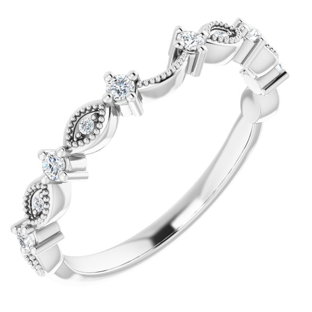 14K White 1/6 CTW Diamond Band
