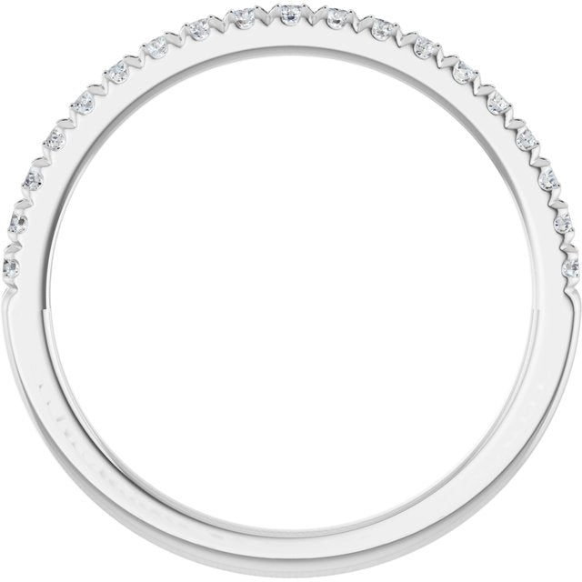 14K White 1/3 CTW Diamond French-Set Matching Band