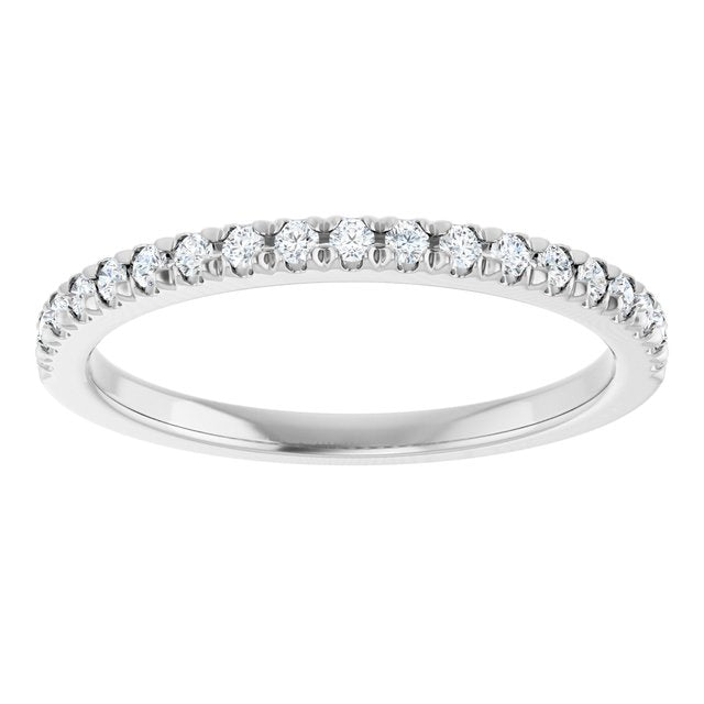 14K White 1/5 CTW Diamond French-Set Matching Band