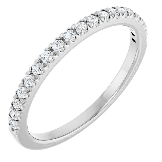 14K White 1/3 CTW Diamond French-Set Matching Band