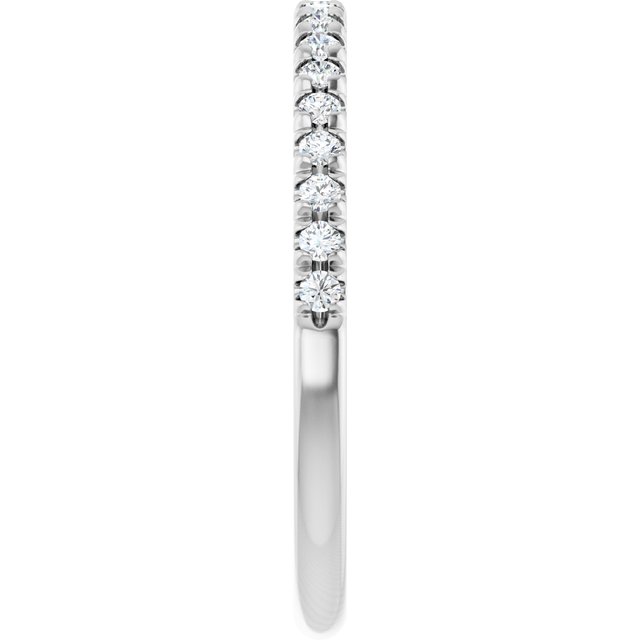 14K White 1/5 CTW Diamond French-Set Matching Band