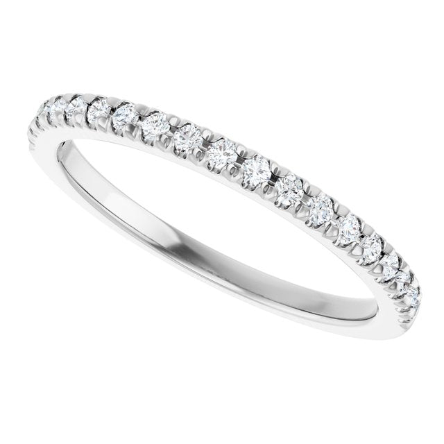 14K White 1/5 CTW Diamond French-Set Matching Band