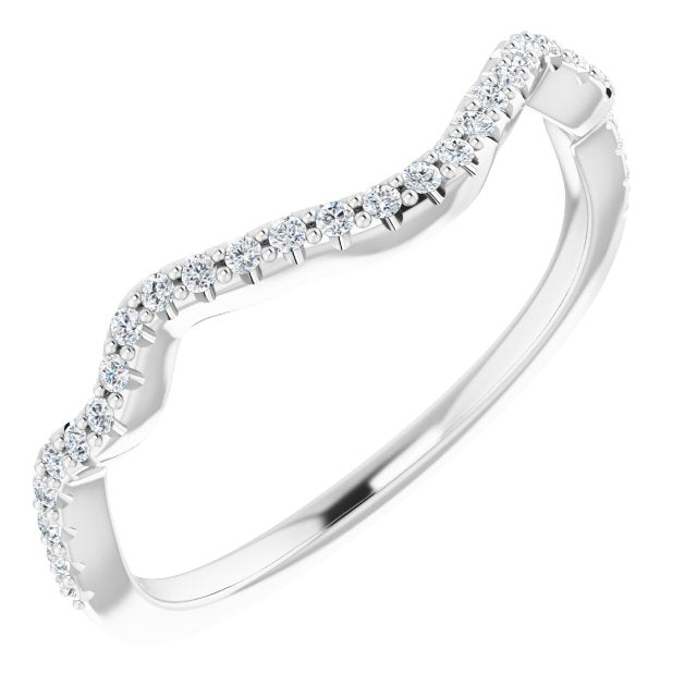 14K White 1/8 CTW Lab-Grown Diamond Band