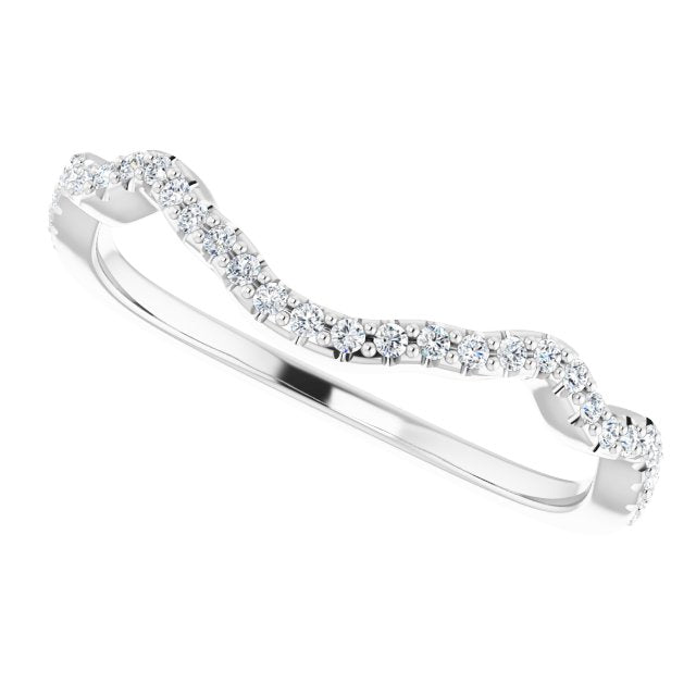 14K White 1/8 CTW Lab-Grown Diamond Band