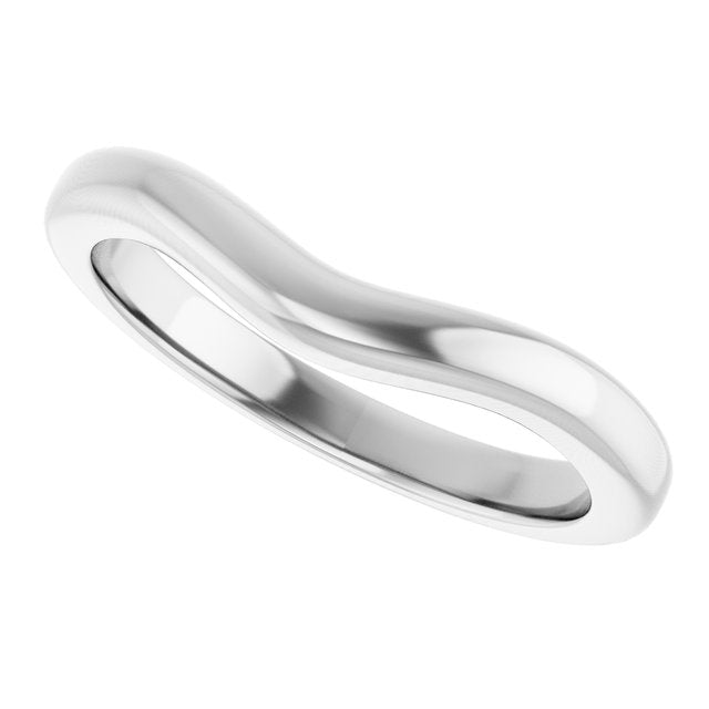 14K White Matching Band for Oval Engagement Ring